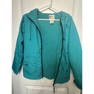 NWT Billabong Women's Teal Green Fleece Lined Hooded Coat Jacket Size‎ S Winter